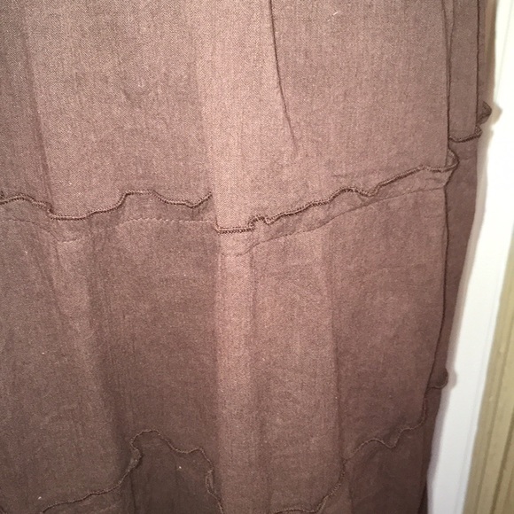 🍂🍁 Fall Robbie Bee Brown Halter Tiered Maxi Dress Sz 12 - Picture 5 of 8